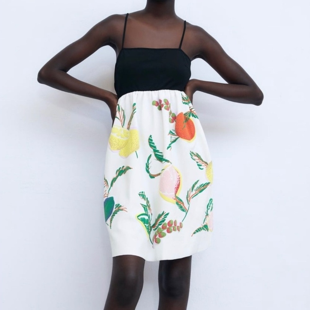Zara‎ rubberized combination fruit dress Size Medium